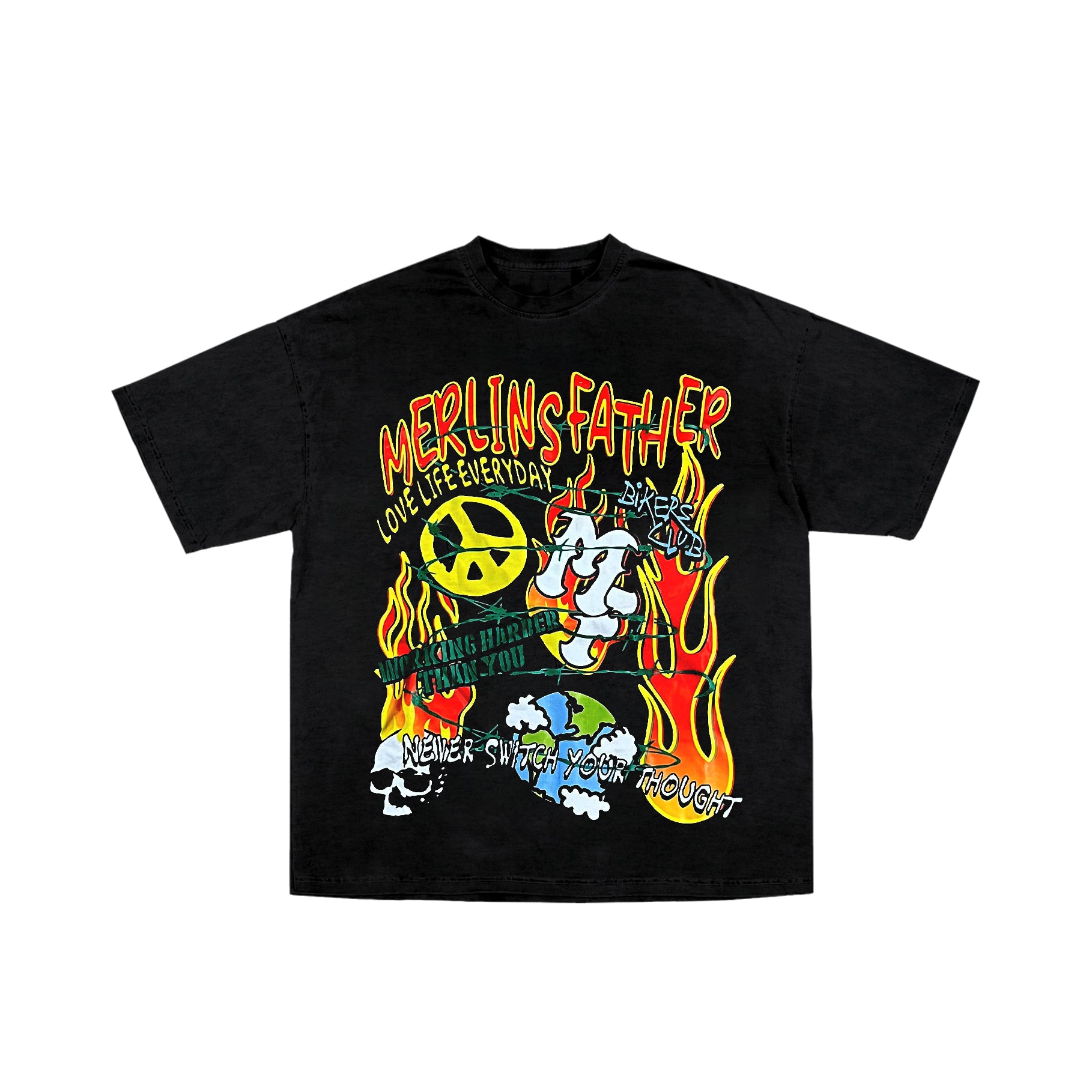 Flame Vintage Cotton Short Sleeve T-Shirt