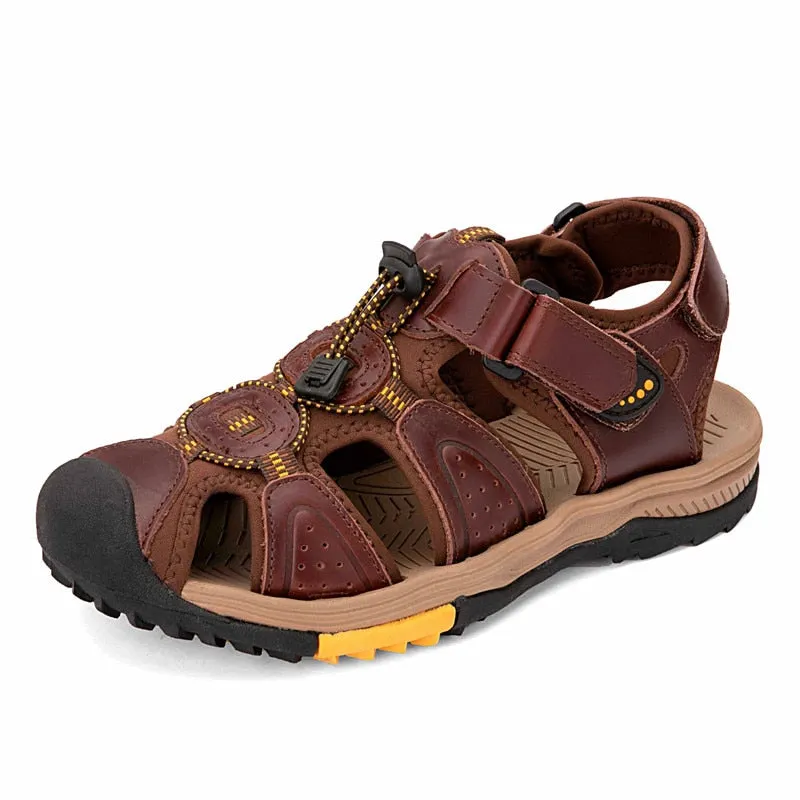 2021 Big Size Summer Genuine Leather Outdoor Men's Shoes Men Sandals For Male Casual Shoes Water Walking Beach Sandalias Sandal