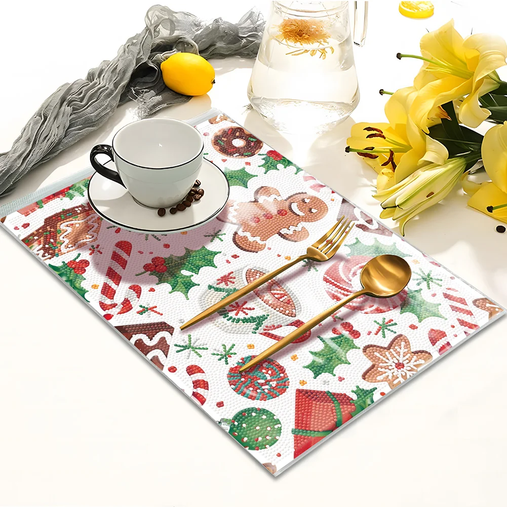 DIY Christmas Diamond Painting Placemats DIY Diamond Dot Kits for Home Decor