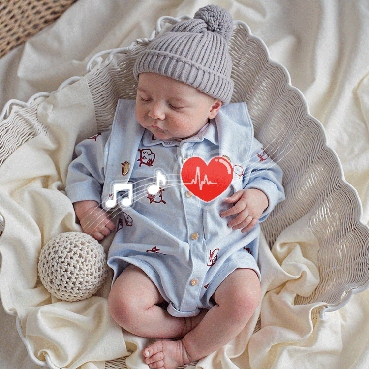 [Free customized birth certificate]20" Newborn Lifelike Sleeping Baby Brown Hair Doll Girl Noda with Heartbeat💖 & Sound🔊[Purchase and get permanent VIP service!]