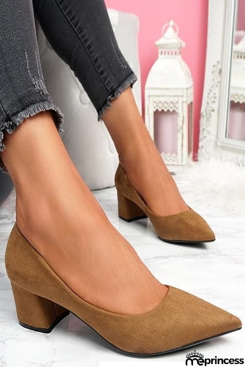 Chunky Heel Pointed Heels