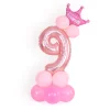 10PCS Blue Pink Party 0 - 9 Numbers Aluminum Film Latex Balloons Birthday Anniversary Decors