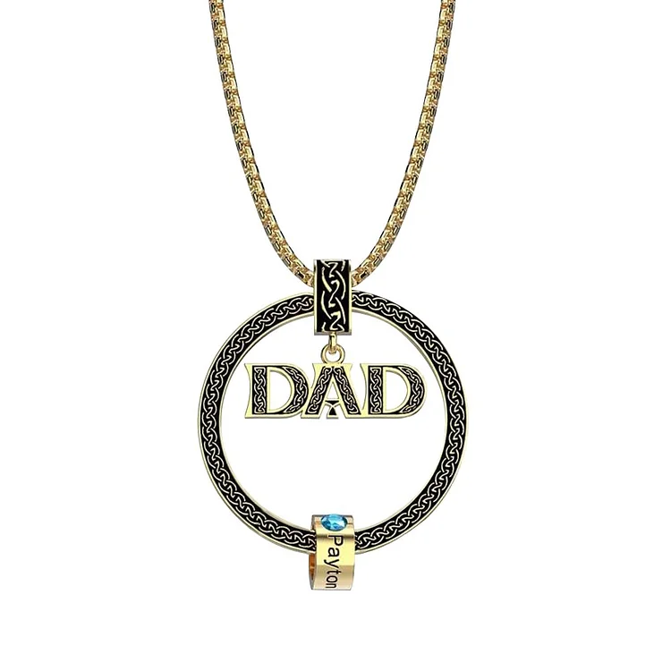 Personalized Men Necklace Engraved 1 Name Family Necklace for Dad