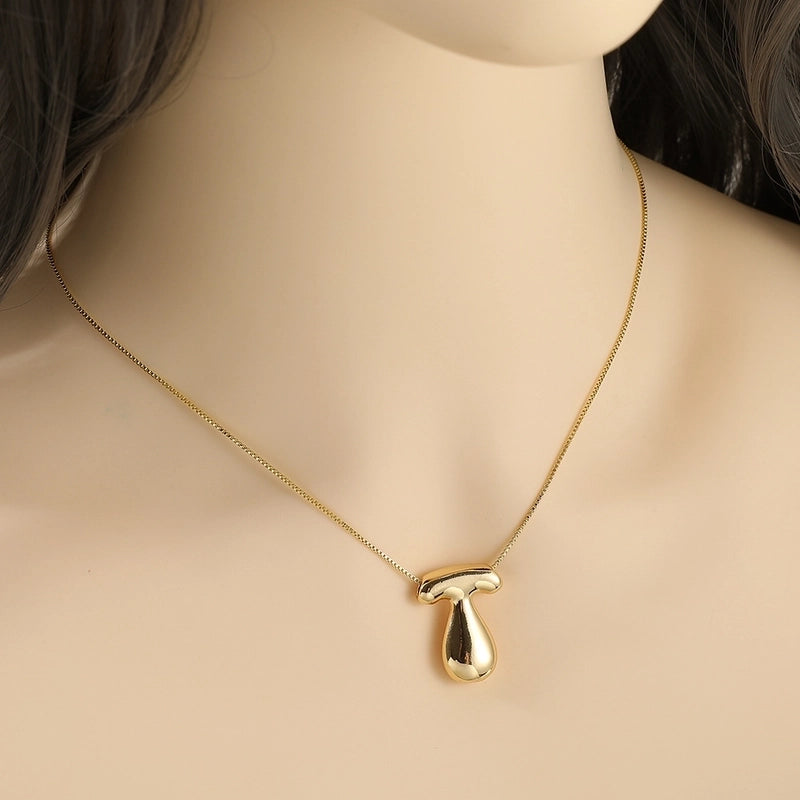 Copper Letter Pendant Necklace