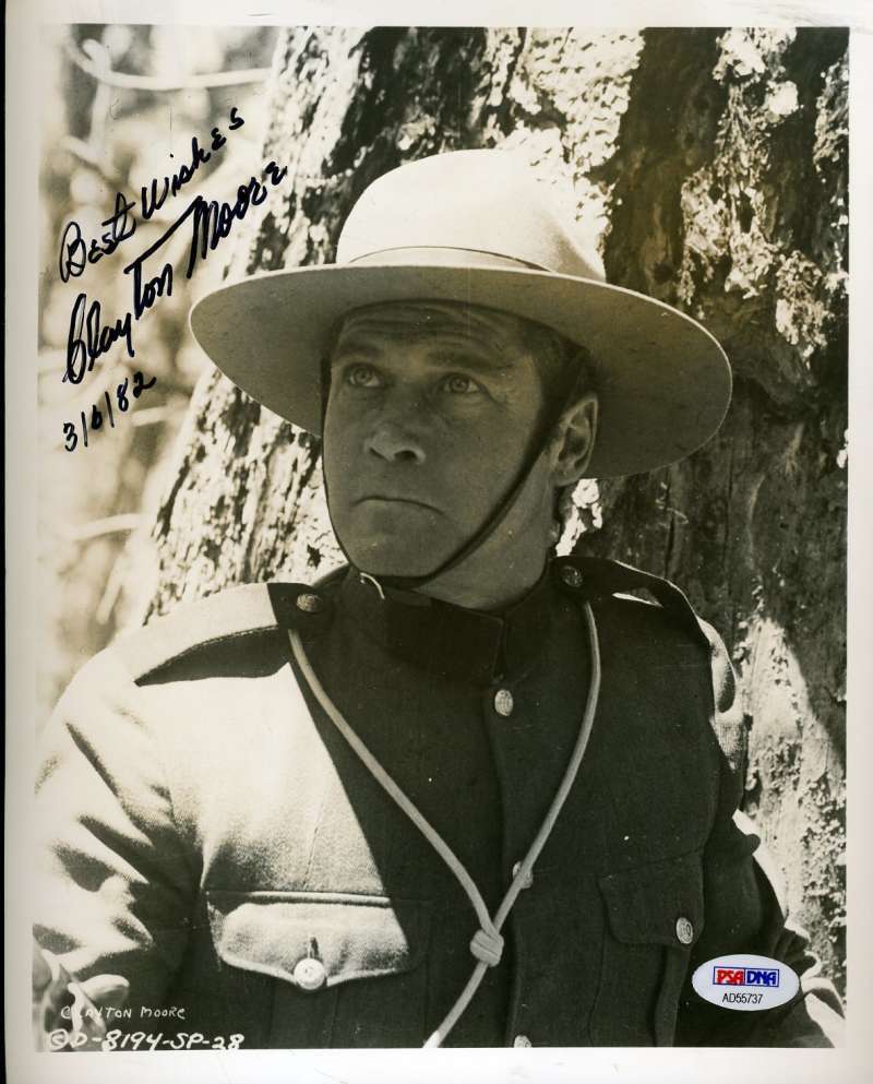 Clayton Moore Hand Signed Psa Dna Coa 8x10 Photo Poster painting Autographed Authentic