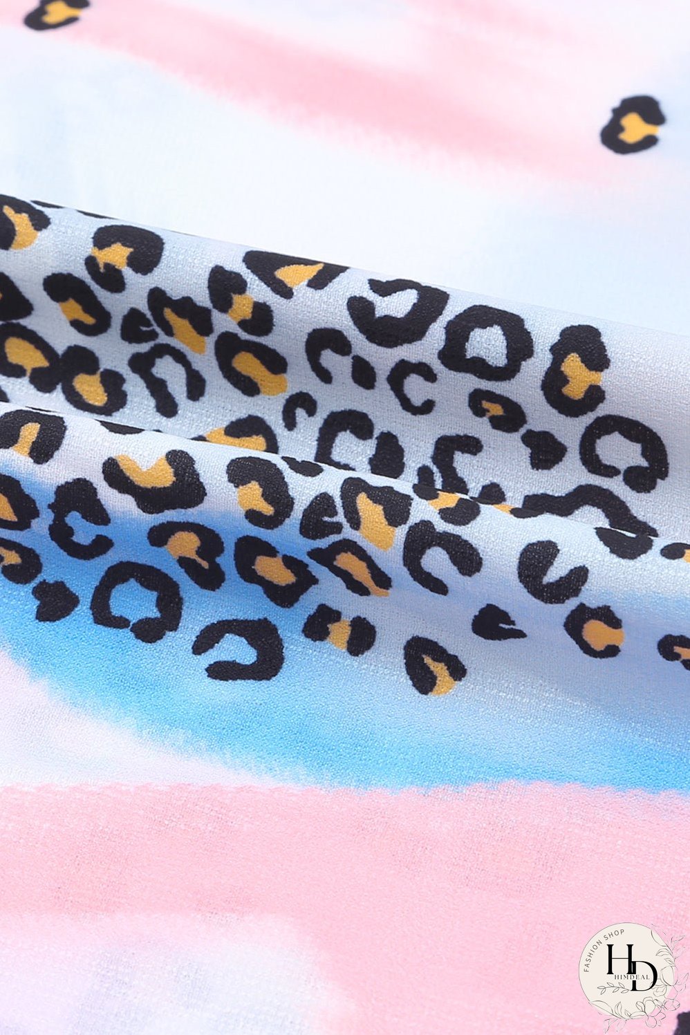 Whimsical Watercolor Animal Print V-Neck Blouse
