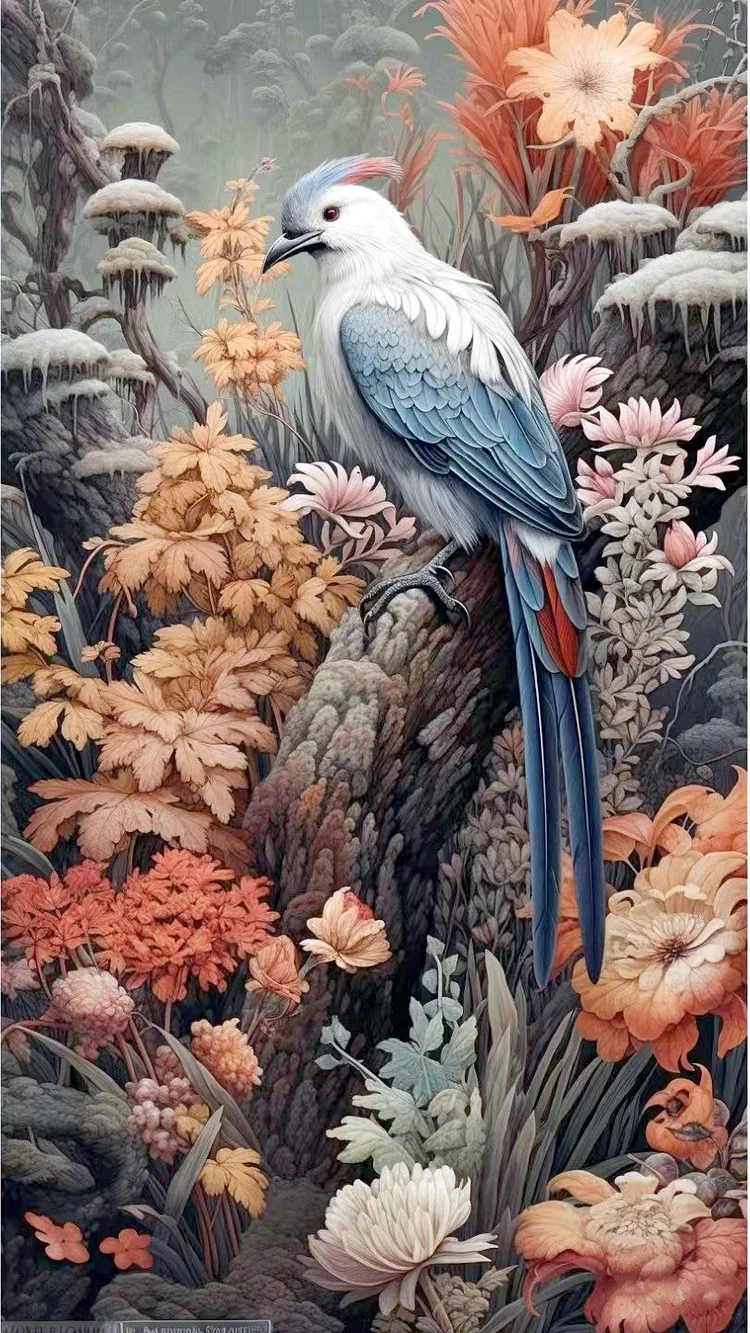  Bird 40*70CM (Canvas)AB Round Drill Diamond Painting gbfke