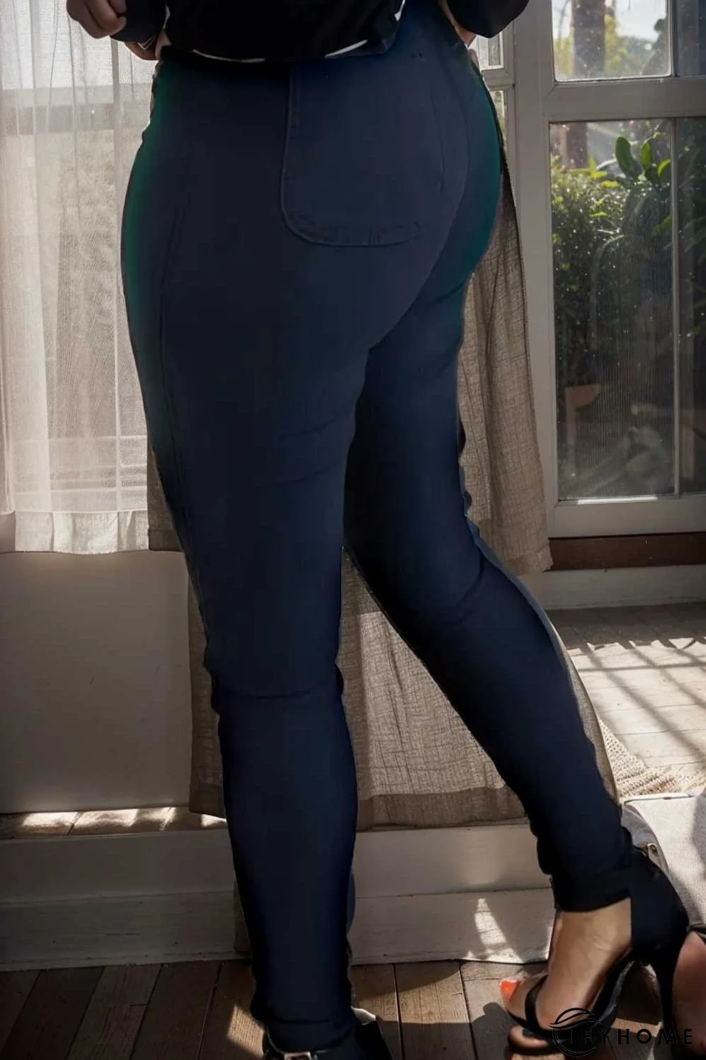 casual solid slim fit skinny pockets pants | IFYHOME