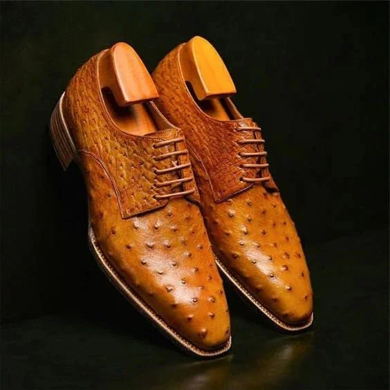 【PLUS SIZE】Men's Genuine Leather Exotic Dress Shoes