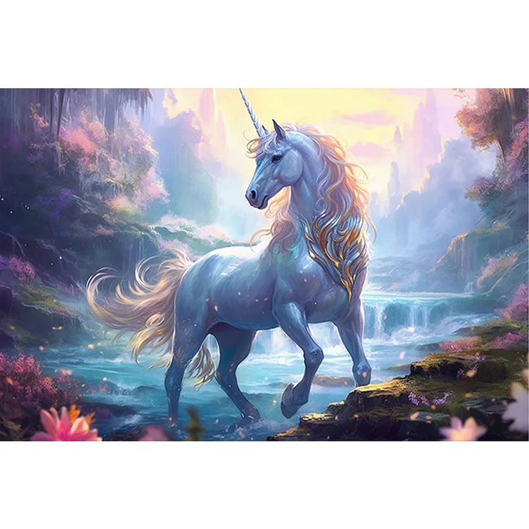 Full Round Diamond Painting - Dream Garden Unicorn 60*40CM