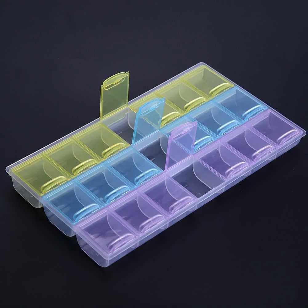 21 Grids Weekly Pills Storage Box Candy Sundries Container Home Organizer