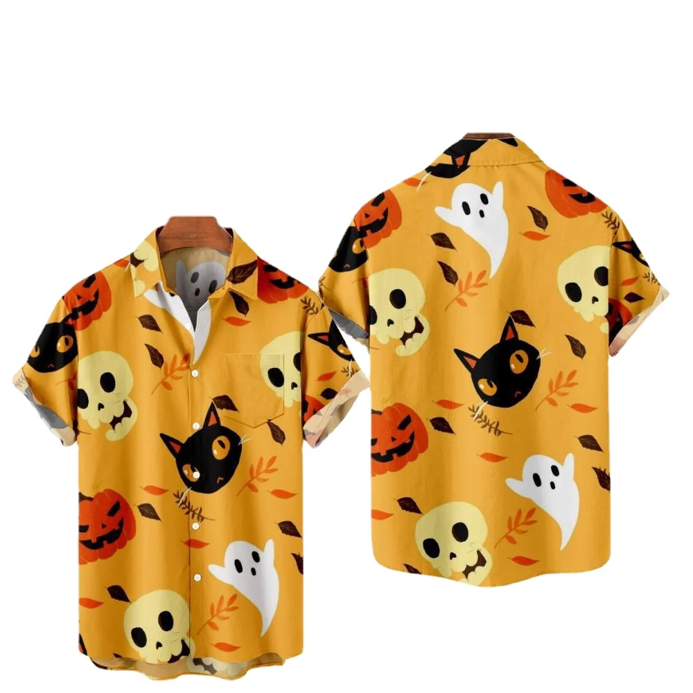 Halloween Digital Print Shirt Short Sleeve Men's Top | Kids Sizes, Plus Size