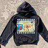 Casual ID print solid color hoodie