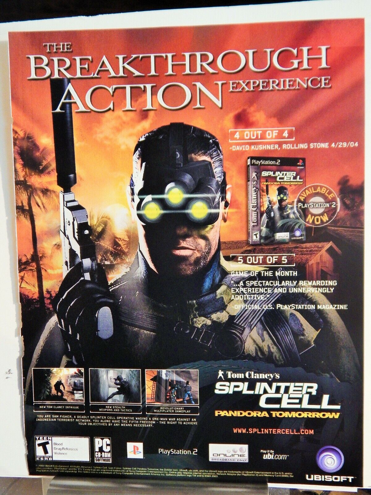 SPLINTER CELL VIDEO GAME / KELLY CARLSON SEXY LADY Photo Poster painting ORIGINAL 2005 VTG AD