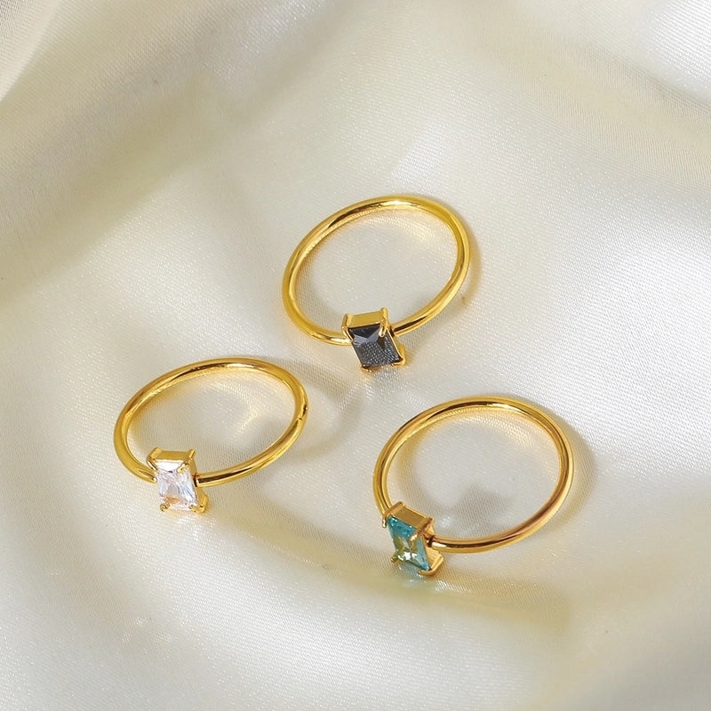 Minimalist Geometric Titanium Steel Rings