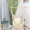 Outdoor Tassels Hammock Garden Patio White Cotton Swing Chair Hanging Bed