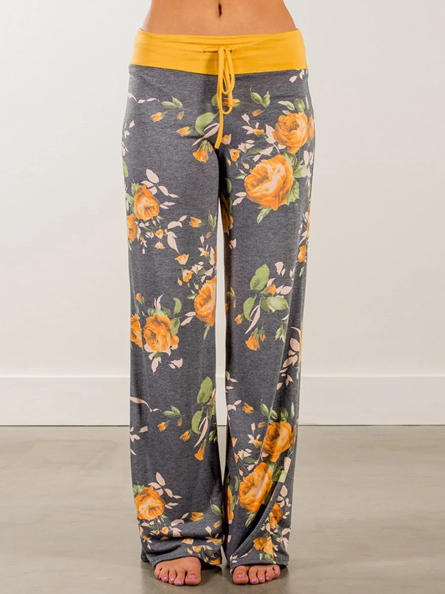 Vacation Printing Belt Casual Long Pant