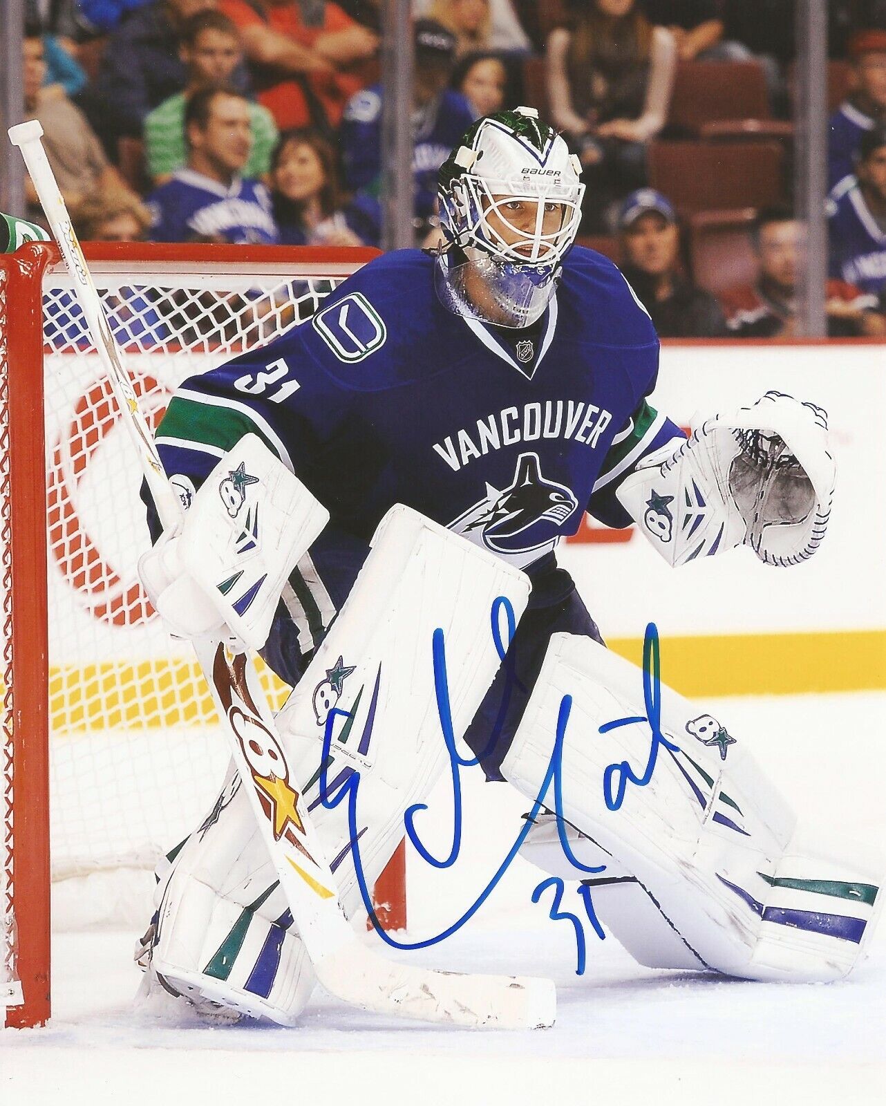 EDDIE LACK SIGNED VANCOUVER CANUCKS 8x10 Photo Poster painting #6 with PROOF & COA