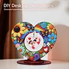 DIY Special Shape Diamond Painting Wooden Heart Shape Desk Ornament Decor Kit