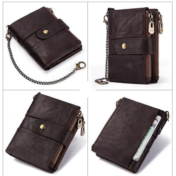 GenuineLeather Anti-theft Retro Wallet