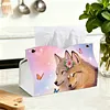 Pink Sky Twin Wolves Butterfly DIY Diamond Painting PU Tissue Holder Box