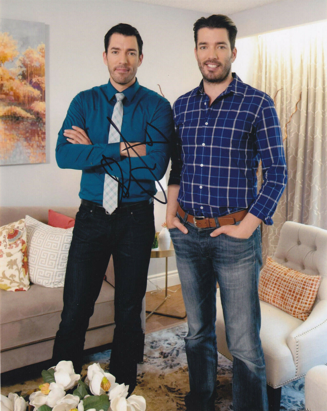 PROPERTY BROTHERS BROS DREW SCOTT SIGNED AUTOGRAPHED 8X10 Photo Poster painting PROOF #2