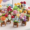 (Finished Product)Crochet Flower Potted Doll with Positive Card Desktop Ornaments, Potted Plants, Bouquets Gift Home Decor