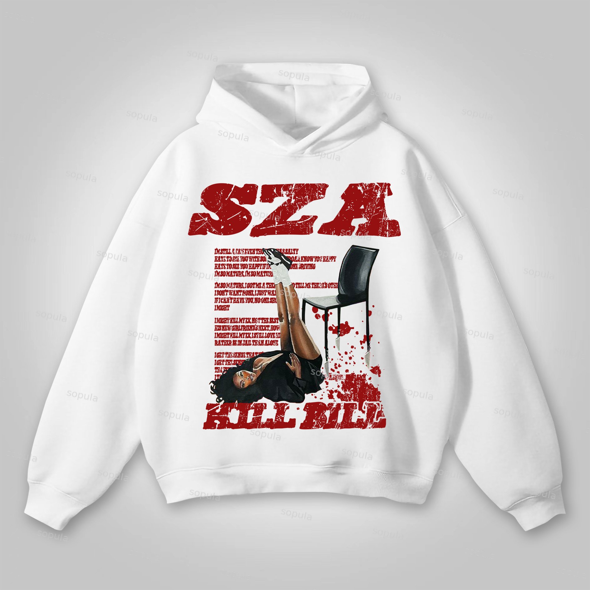 Sopula Retro SZA Kill Bill Graphic Print Hoodie