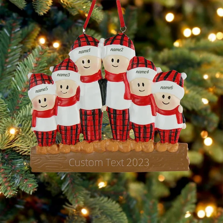 Navidad-Muñecos Ornamentos Navideños 6 Nombres con Texto Personalizados Adorno