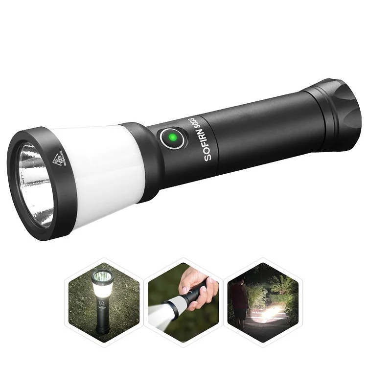 Super Bright 3 LED Flashlight/Lantern Combo - Black