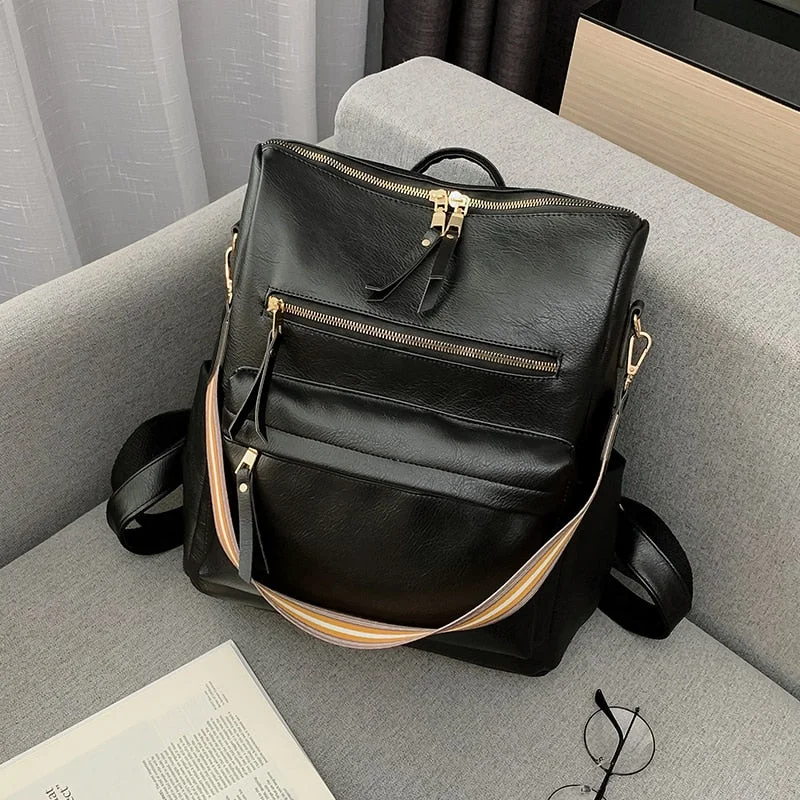 2021 New Designer Women Bag Large Capacity Backpack Women Leather Travel Backpack Multifunction Shoulder Bags Fashion School Bag