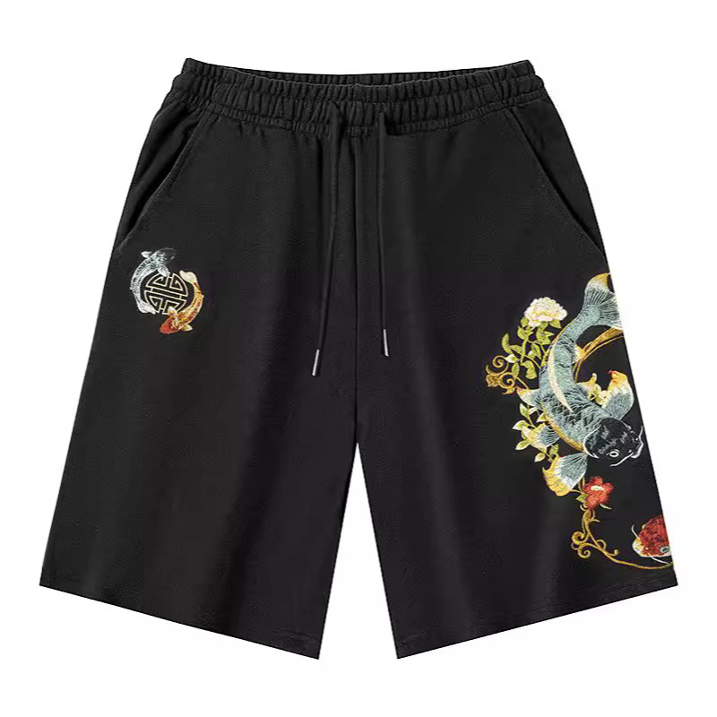 Embroidered Lucky Charm Casual Cotton Short