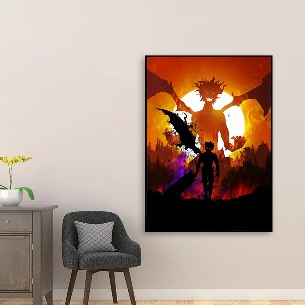 Full Round Diamond Painting 35*50cm - Attack On Titan - Silhouette