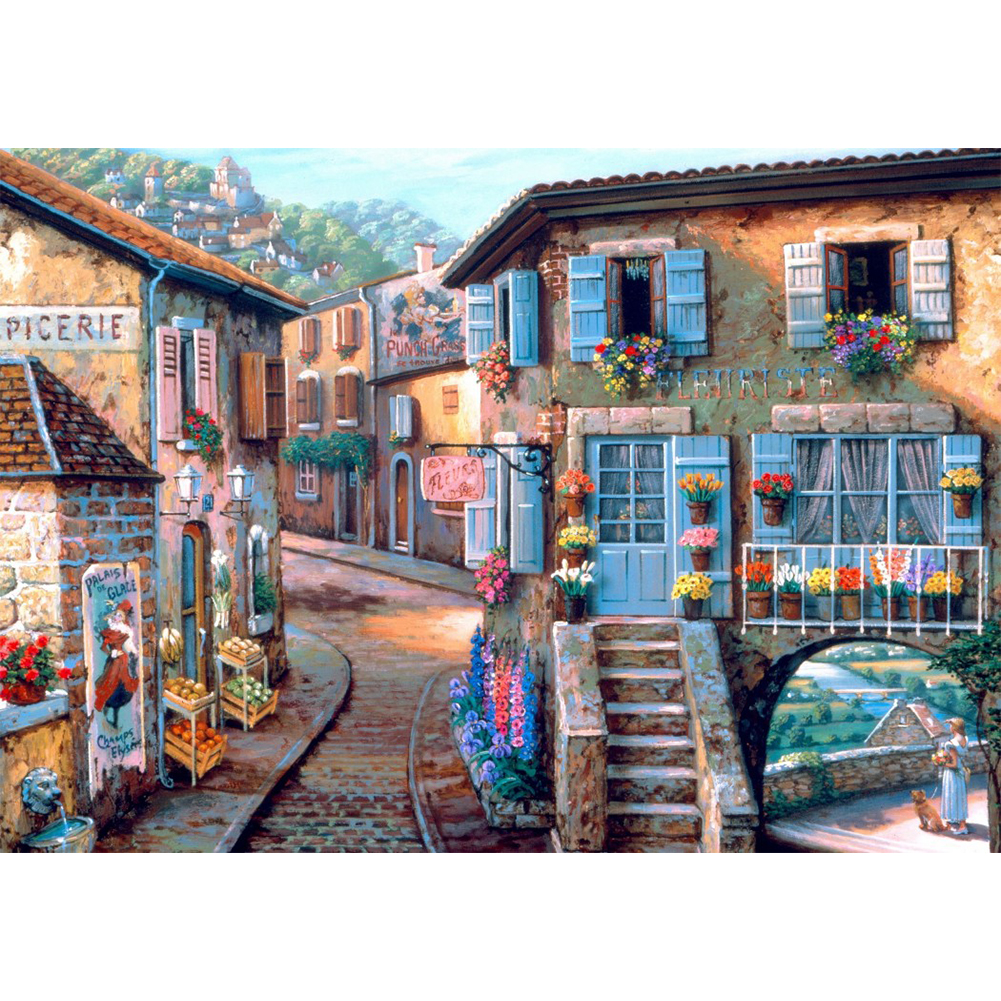 

Town Landscape - Round Drill Diamond Painting - 50*35CM, 501 Original