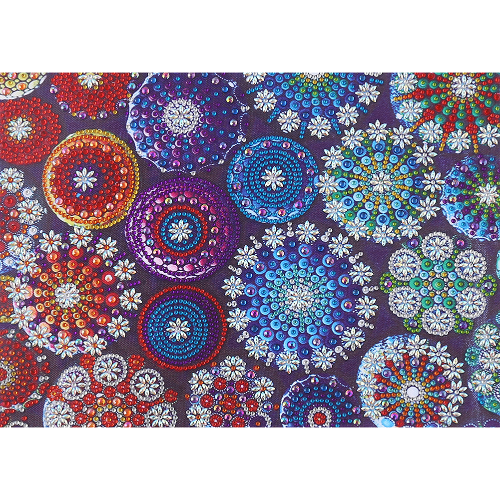

40*30CM - Special Shaped Diamond Painting - Circle Flower, 501 Original
