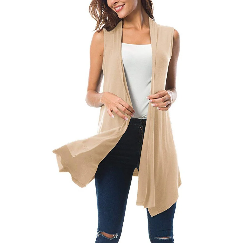 Summer Fashion Draped Open Front Cardigan Vest Blouse Ladies Solid Casual Cover up Female Women's Shirt Blusas Kimono Pullover