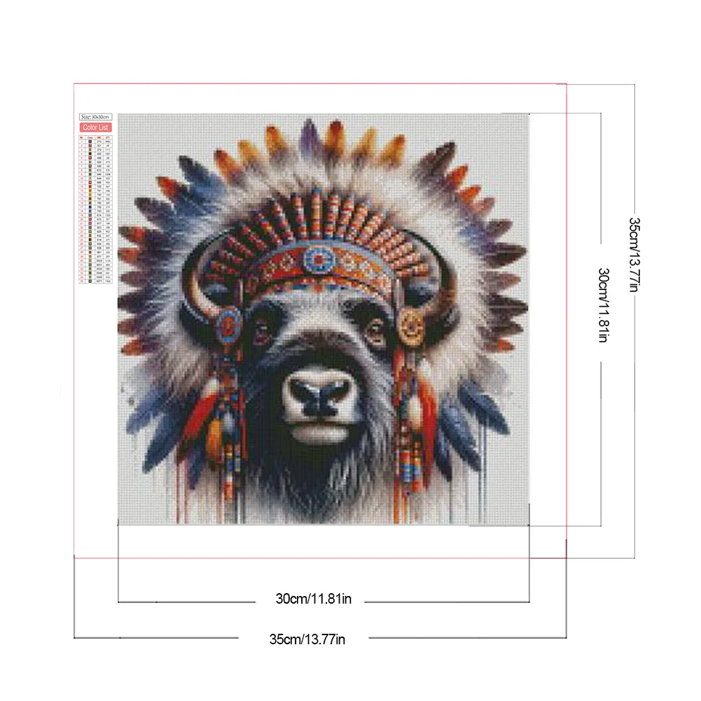 Diamond Painting - Full Square Drill - Indian Yak(Canvas|35*35cm)