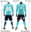 long sleeves Custom Soccer Jersey Sport Training Blue Soccer Personalized Name Number Logo