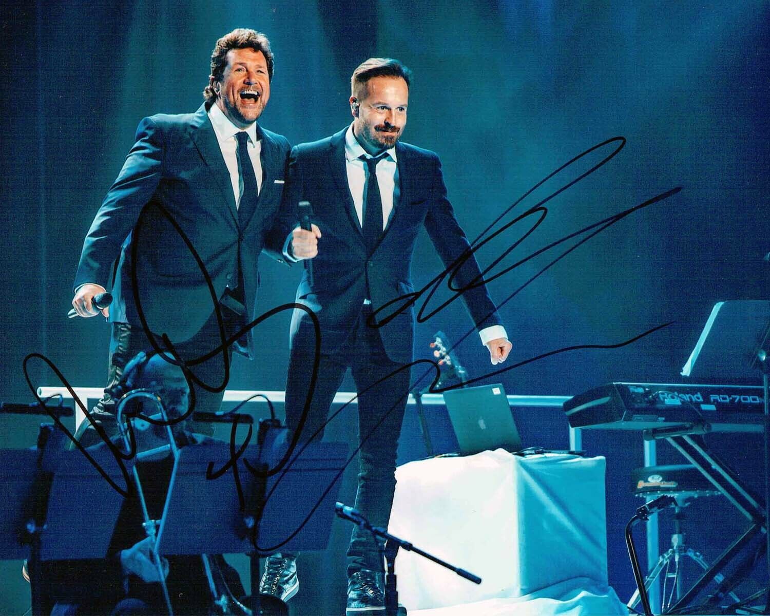 Michael BALL & Alfie BOE Singer Double SIGNED Photo Poster painting 2 AFTAL Autograph COA Music