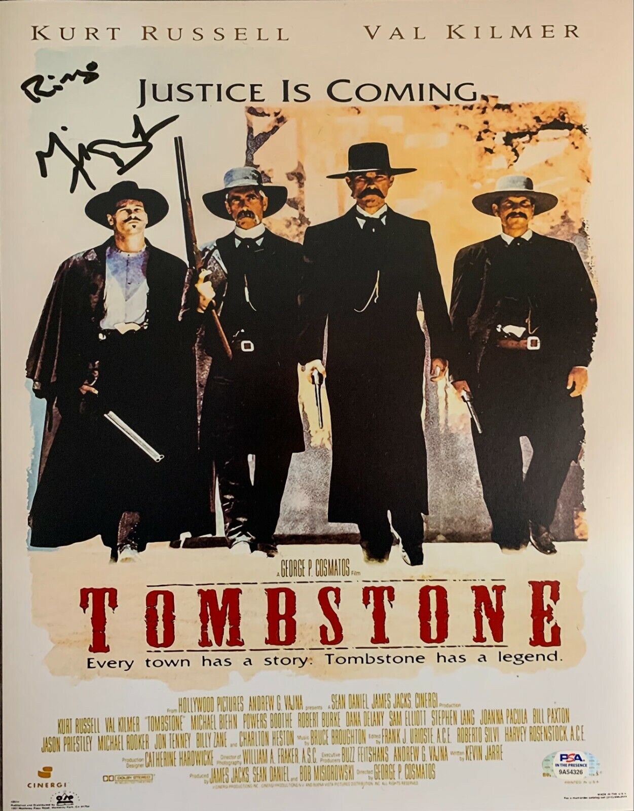 Michael Biehn autographed signed inscribed 11x14 Photo Poster painting Tombstone PSA COA Ringo