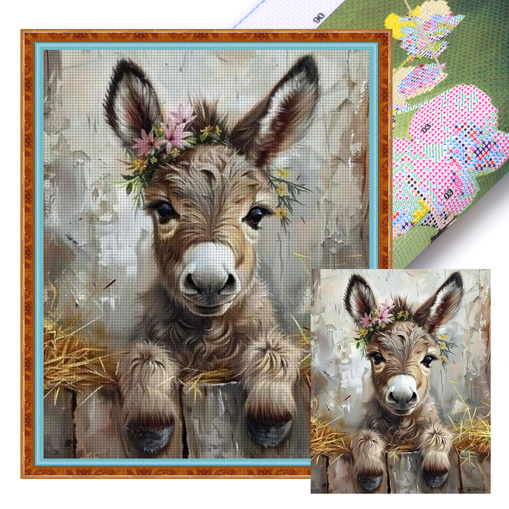 Donkey Full 11CT Pre-stamped Canvas(40*50cm) Cross Stitch