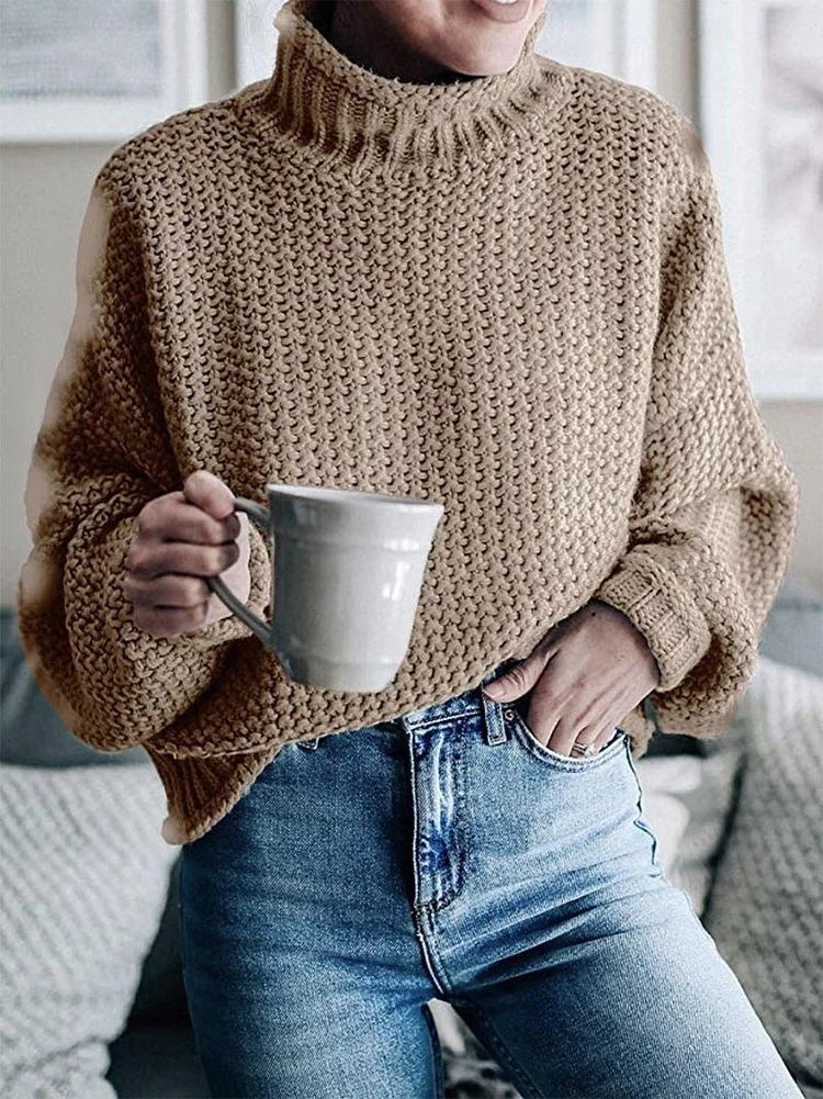 Autumn and Winter New Knitwear Women's Turtleneck Pullover-Cosfine