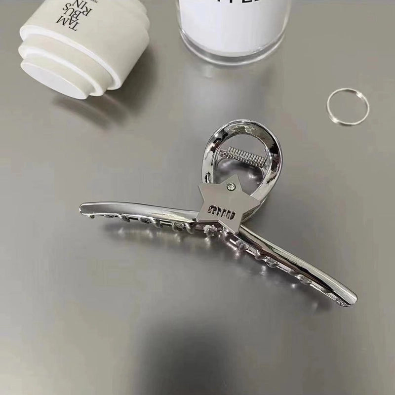 Metal Grab Clip Elegant Bow Hairpin Back Head Large Shark Clip French Pearl Clip Hair Accessories