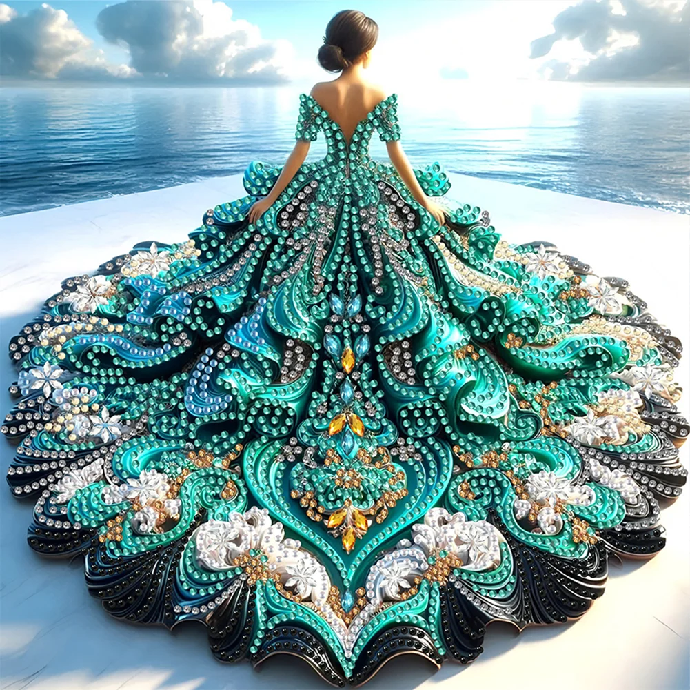 Diamond Painting - Partial Special Shaped Drill - Gorgeous Skirt Girl(Canvas|30*30cm)