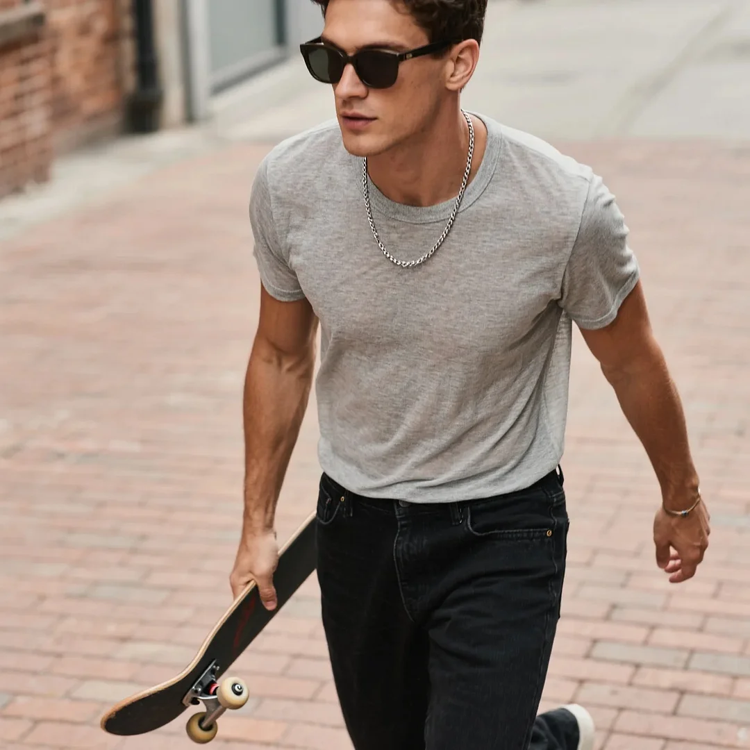  Stylish White Zipper Henley T-Shirt for Men - Perfect for Casual and Fashionable Looks-inspireuse