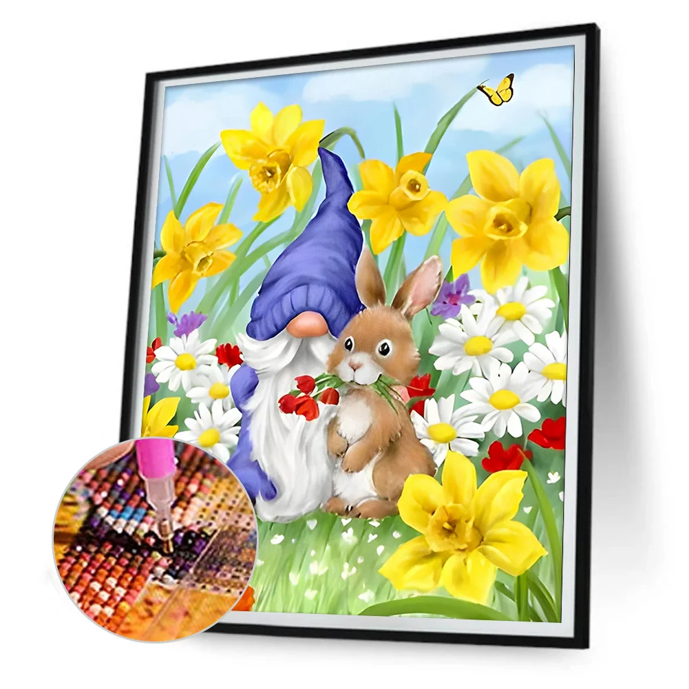 Diamond Painting - Full Round Drill - Gnome Rabbit(Canvas|30*40cm)