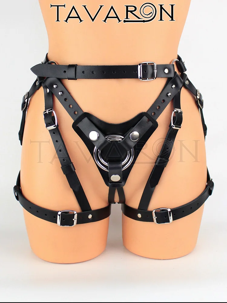 pornhint Pornhint Leather strapon harness, strap on harness, pegging harness, strapon belt, leather garter leather harness women