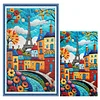 (US Local)Street View-11CT Stamped Cross Stitch Kit(40x70cm)