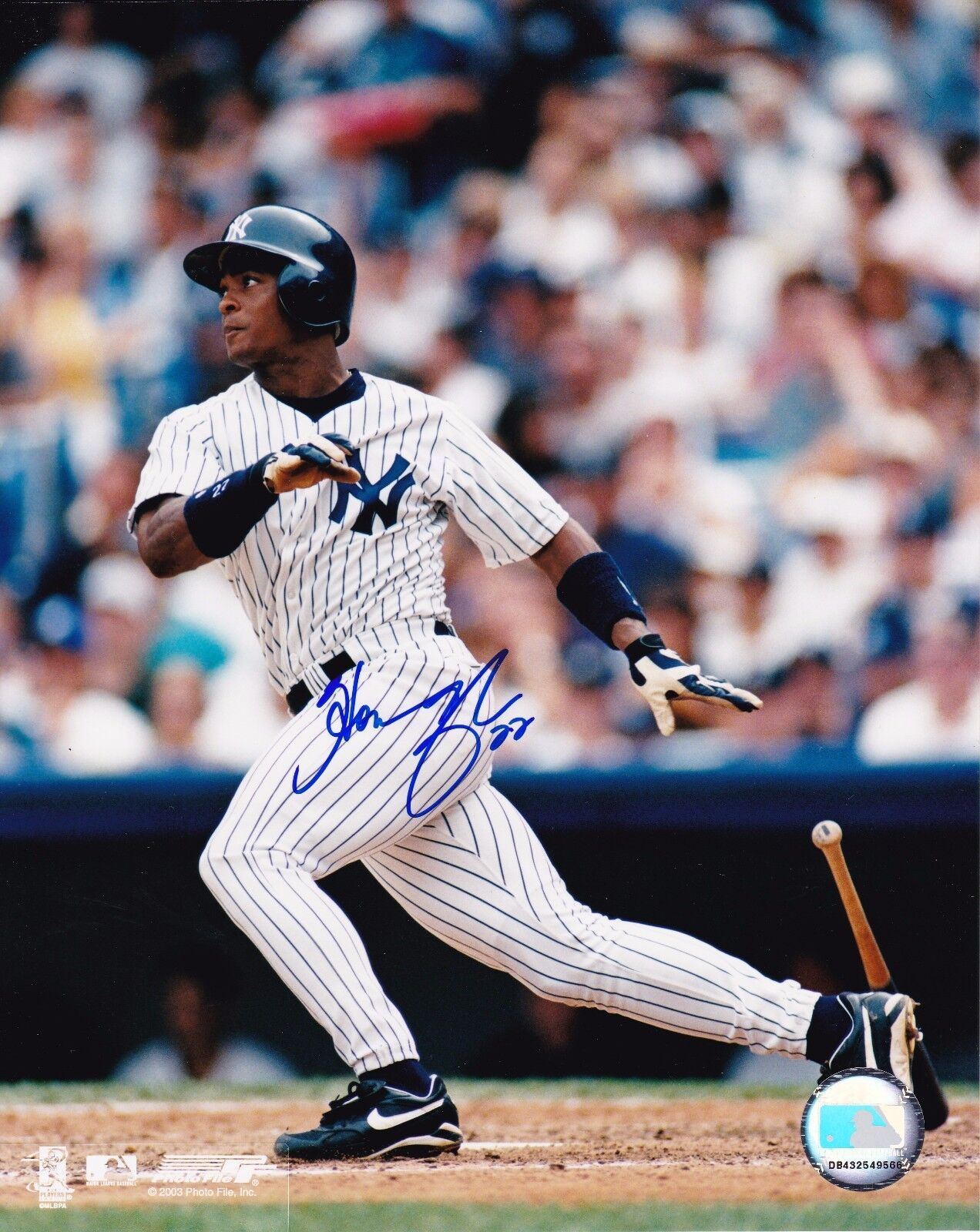 Homer Bush autographed 8x10 New York Yankees #3  Shipping