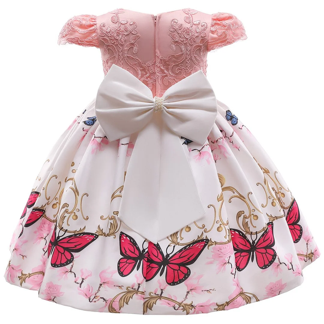 Flower Girls Dresses for Wedding  Birthday Kids Clothes Dress Girl  Elegant Princess Butterflies Children Formal Pageant Gown